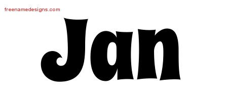 Jan Groovy Name Tattoo Designs