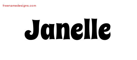 Janelle Groovy Name Tattoo Designs