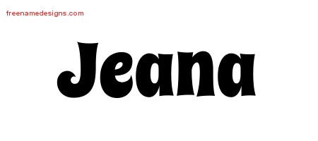 Jeana Groovy Name Tattoo Designs