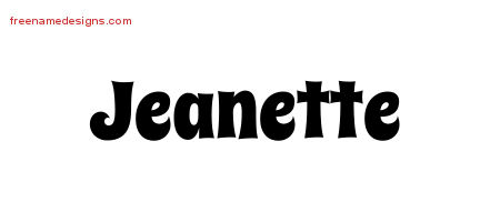 Jeanette Groovy Name Tattoo Designs