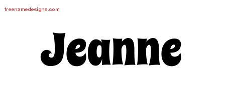 Jeanne Groovy Name Tattoo Designs