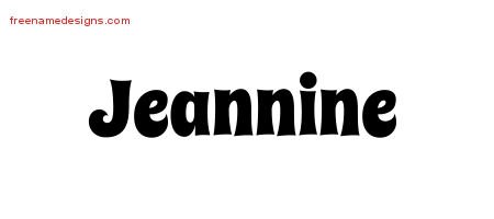 Jeannine Groovy Name Tattoo Designs