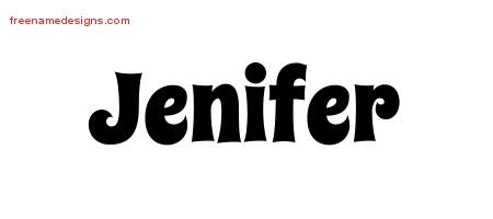 Jenifer Groovy Name Tattoo Designs