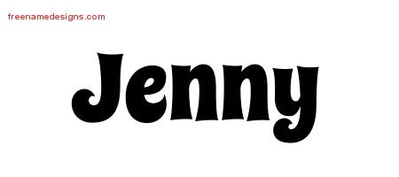 Jenny Groovy Name Tattoo Designs