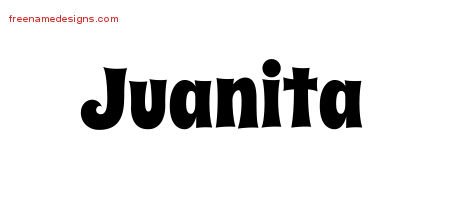 Juanita Groovy Name Tattoo Designs