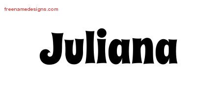 Juliana Groovy Name Tattoo Designs