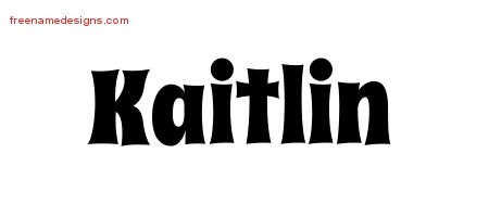 Kaitlin Groovy Name Tattoo Designs
