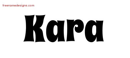 Kara Groovy Name Tattoo Designs