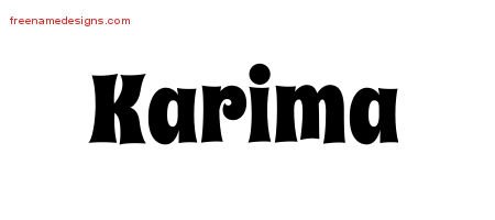 Karima Groovy Name Tattoo Designs