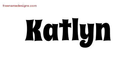Katlyn Groovy Name Tattoo Designs