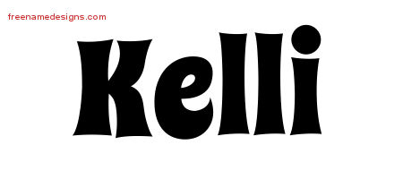 Kelli Groovy Name Tattoo Designs