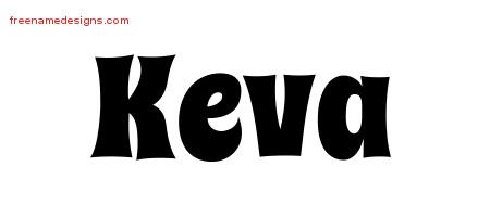 Keva Groovy Name Tattoo Designs