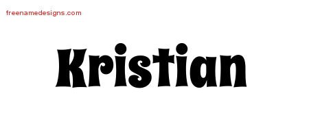Kristian Groovy Name Tattoo Designs