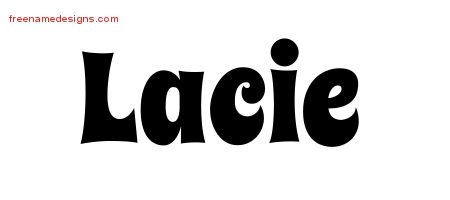 Lacie Groovy Name Tattoo Designs