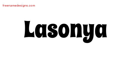 Lasonya Groovy Name Tattoo Designs
