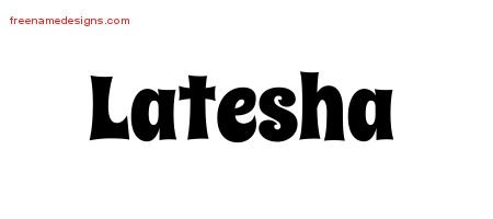 Latesha Groovy Name Tattoo Designs