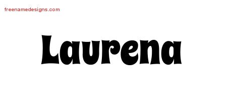 Laurena Groovy Name Tattoo Designs