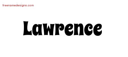 Lawrence Groovy Name Tattoo Designs