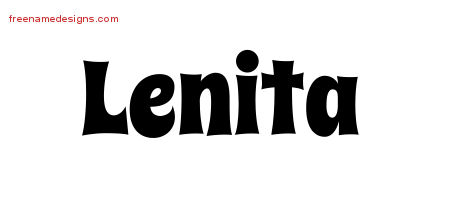 Lenita Groovy Name Tattoo Designs