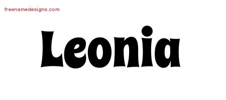 Leonia Groovy Name Tattoo Designs