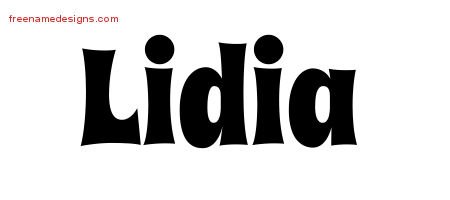 Lidia Groovy Name Tattoo Designs