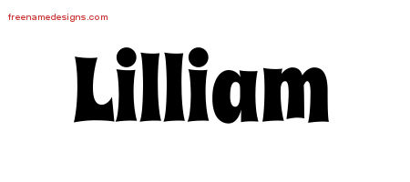 Lilliam Groovy Name Tattoo Designs