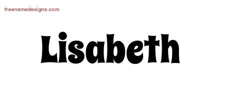 Lisabeth Groovy Name Tattoo Designs