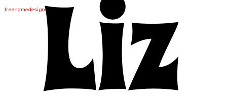 Liz Groovy Name Tattoo Designs