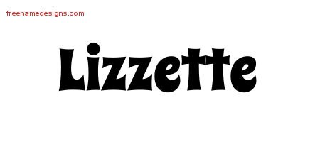 Lizzette Groovy Name Tattoo Designs