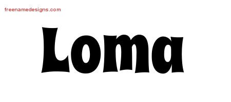 Loma Groovy Name Tattoo Designs