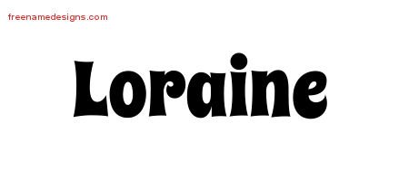 Loraine Groovy Name Tattoo Designs