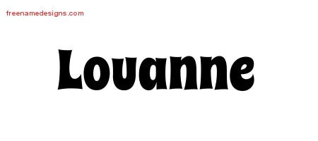 Louanne Groovy Name Tattoo Designs