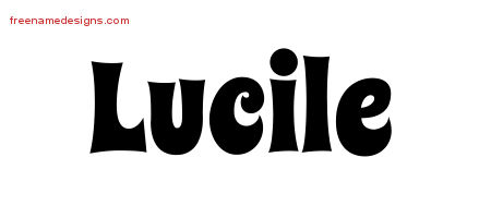 Lucile Groovy Name Tattoo Designs