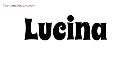 Lucina Groovy Name Tattoo Designs