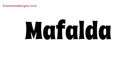 Mafalda Groovy Name Tattoo Designs