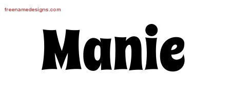 Manie Groovy Name Tattoo Designs