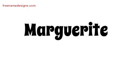 Marguerite Groovy Name Tattoo Designs