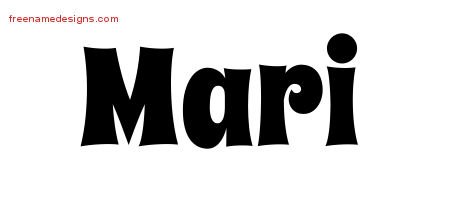 Mari Groovy Name Tattoo Designs