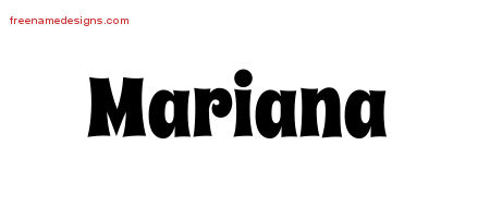 Mariana Groovy Name Tattoo Designs