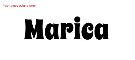Marica Groovy Name Tattoo Designs