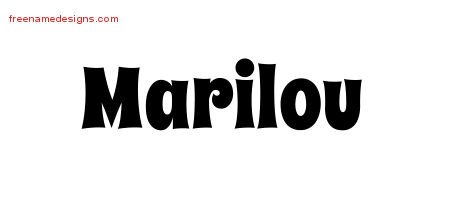 Marilou Groovy Name Tattoo Designs