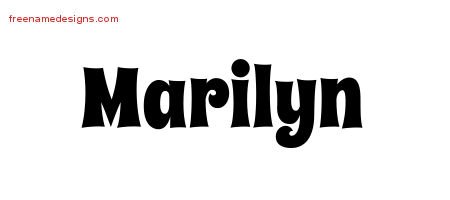 Marilyn Groovy Name Tattoo Designs