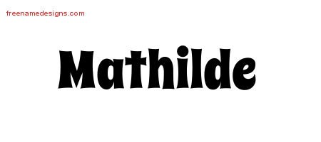 Mathilde Groovy Name Tattoo Designs