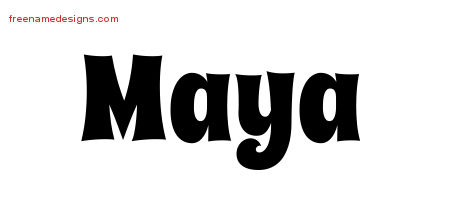 Maya Groovy Name Tattoo Designs
