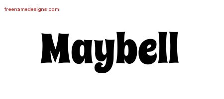 Maybell Groovy Name Tattoo Designs