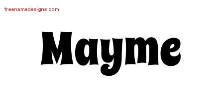 Mayme Groovy Name Tattoo Designs