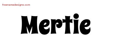 Mertie Groovy Name Tattoo Designs
