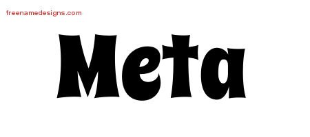 Meta Groovy Name Tattoo Designs