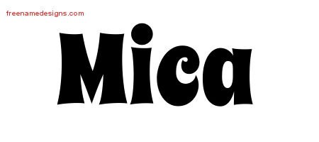 Mica Groovy Name Tattoo Designs