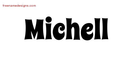 Michell Groovy Name Tattoo Designs